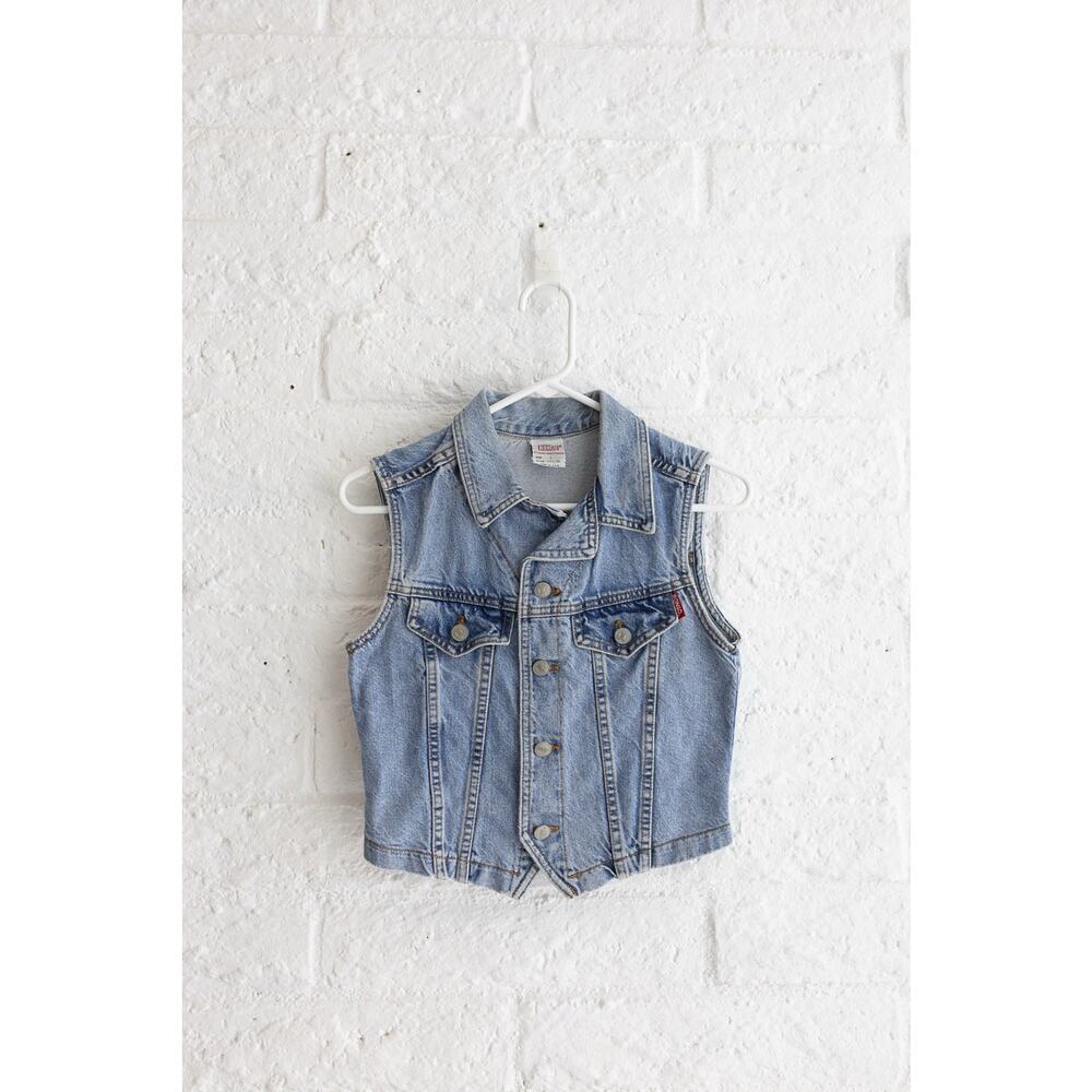 Vintage BONGO Denim Vest Women’s Medium Made in USA Button Front Jean Jacket